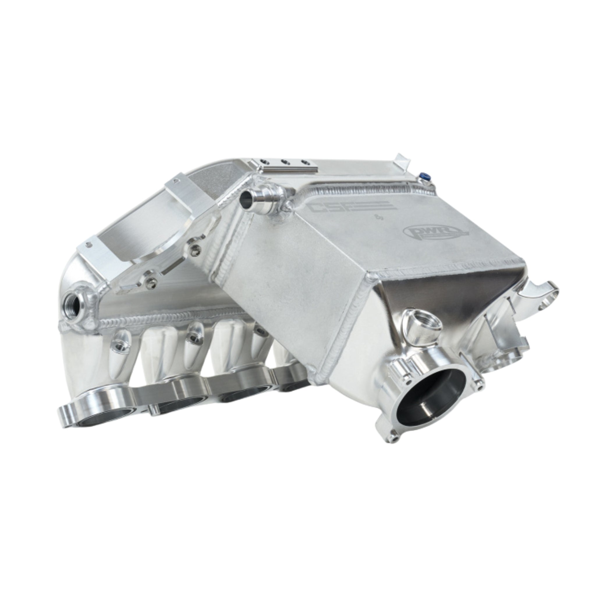 Metallic engine manifold for BMW frm CSF  on a white background