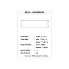Technical drawing or diagram with specifications for a component labeled '8030 - Universal'.