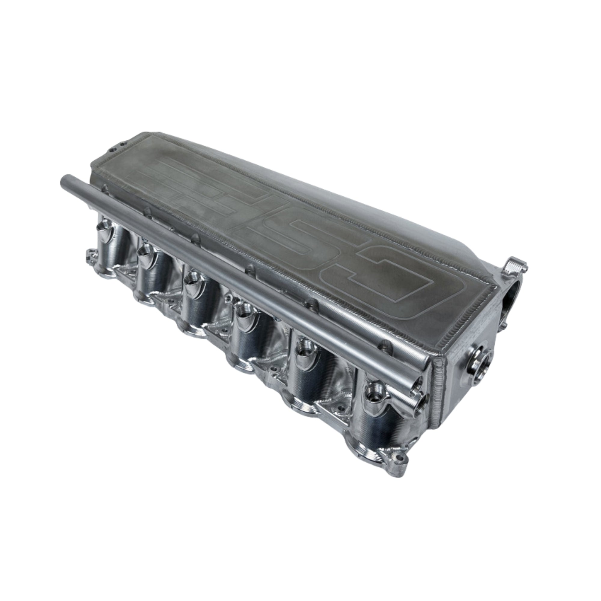High-quality CSF Gen 2 B58 Race X charge air cooler manifold with raw billet aluminum – designed for BMW B58 race applications
