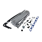 CSF Race X Gen 2 charge air cooler manifold with raw billet aluminum finish – optimized for heat dissipation on BMW B58 platforms
