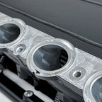 High-efficiency CSF Gen 2 B58 Race X charge air cooler manifold with thermal black coating – designed for BMW B58 engines
