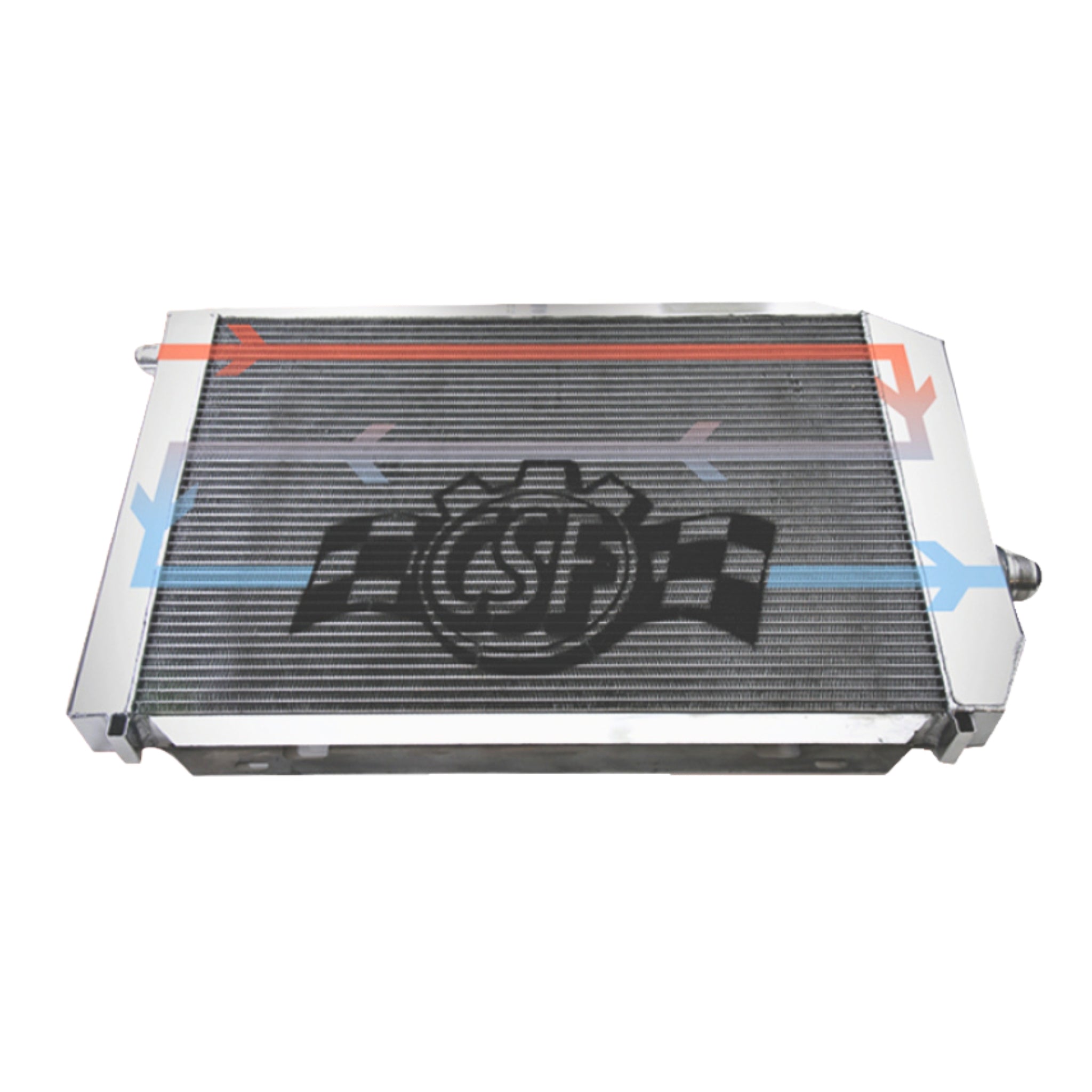 Radiator with a brand logo on a white background