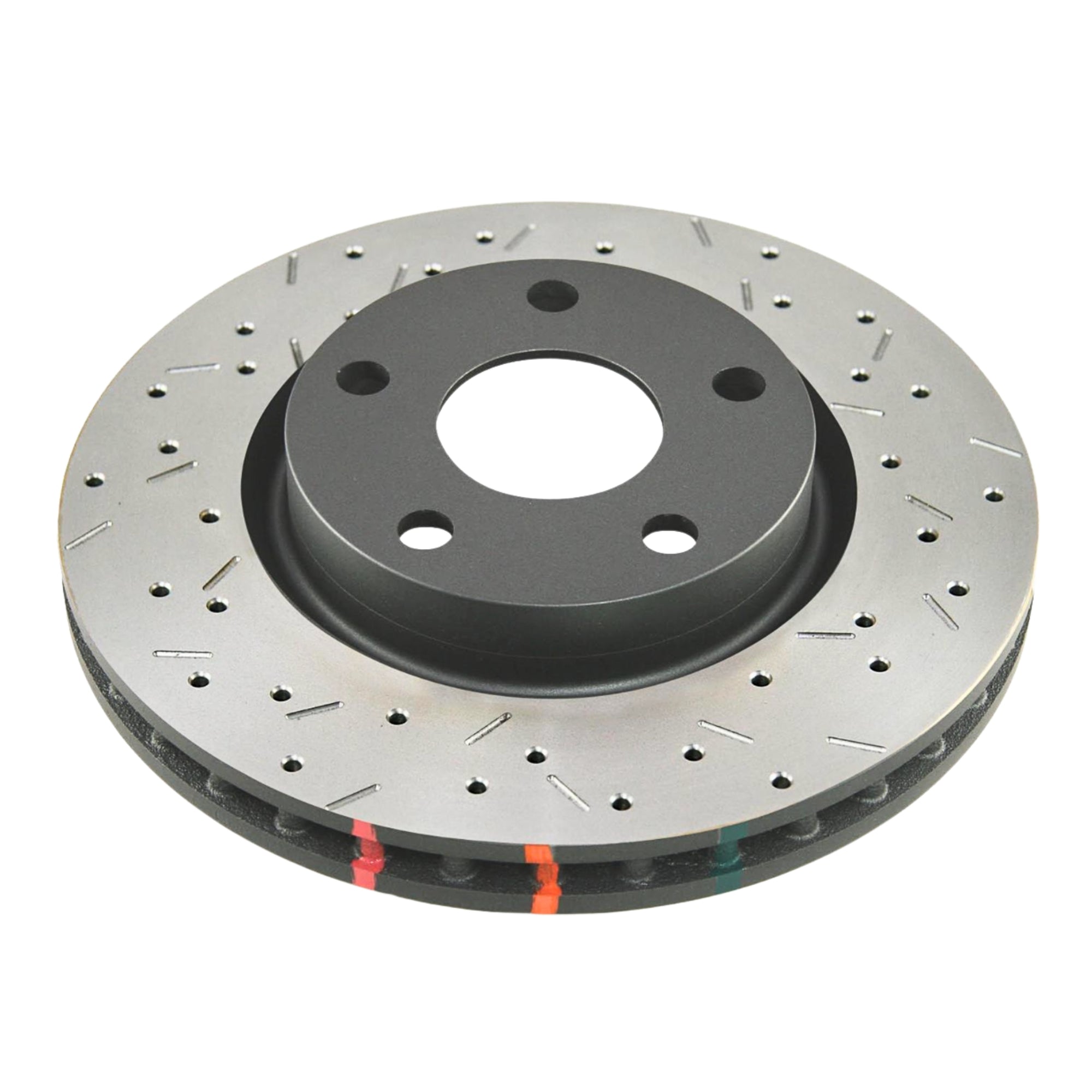 DBA 4000 Series drilled and slotted front rotor with black hat for Nissan 370Z and Infiniti G37 Sport – premium brake upgrade
