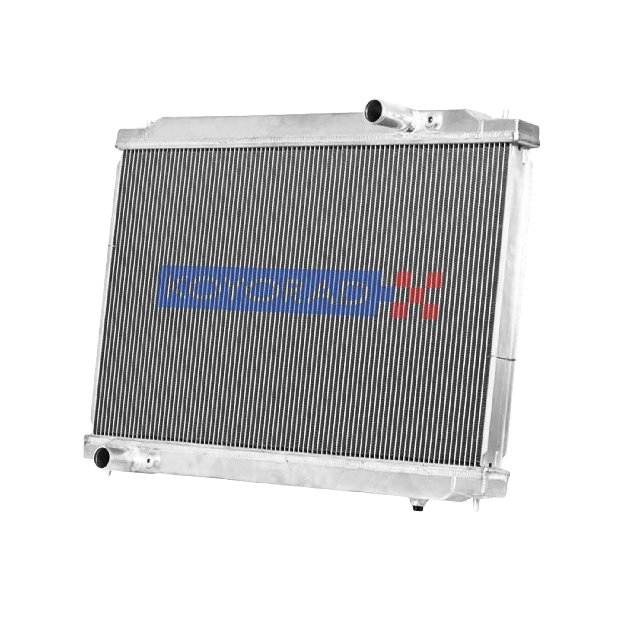 Metallic radiator with a brand logo on a white background