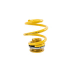 Yellow spring with branding on a white background