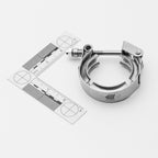 Metal T-bolt clamp with a ruler on a white background