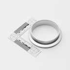 Silver V-Band Ferrule Male with a ruler for size measurement on a white background