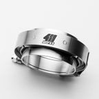 Metallic clamp with '411 Works' branding on a white background