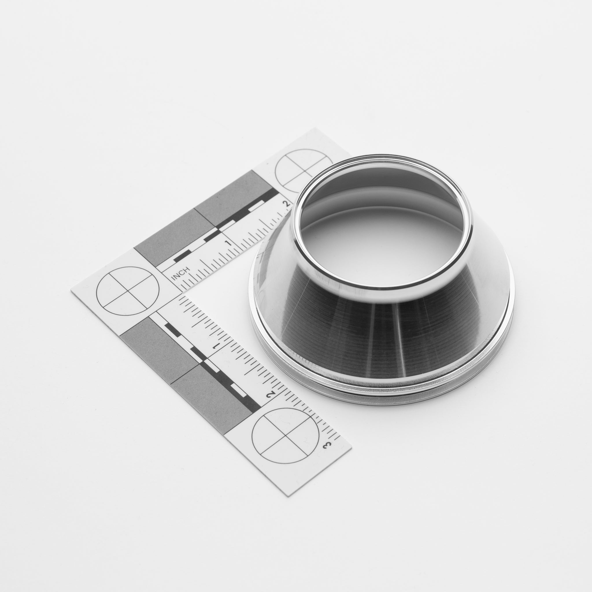 Transition on a white background with a ruler for scale