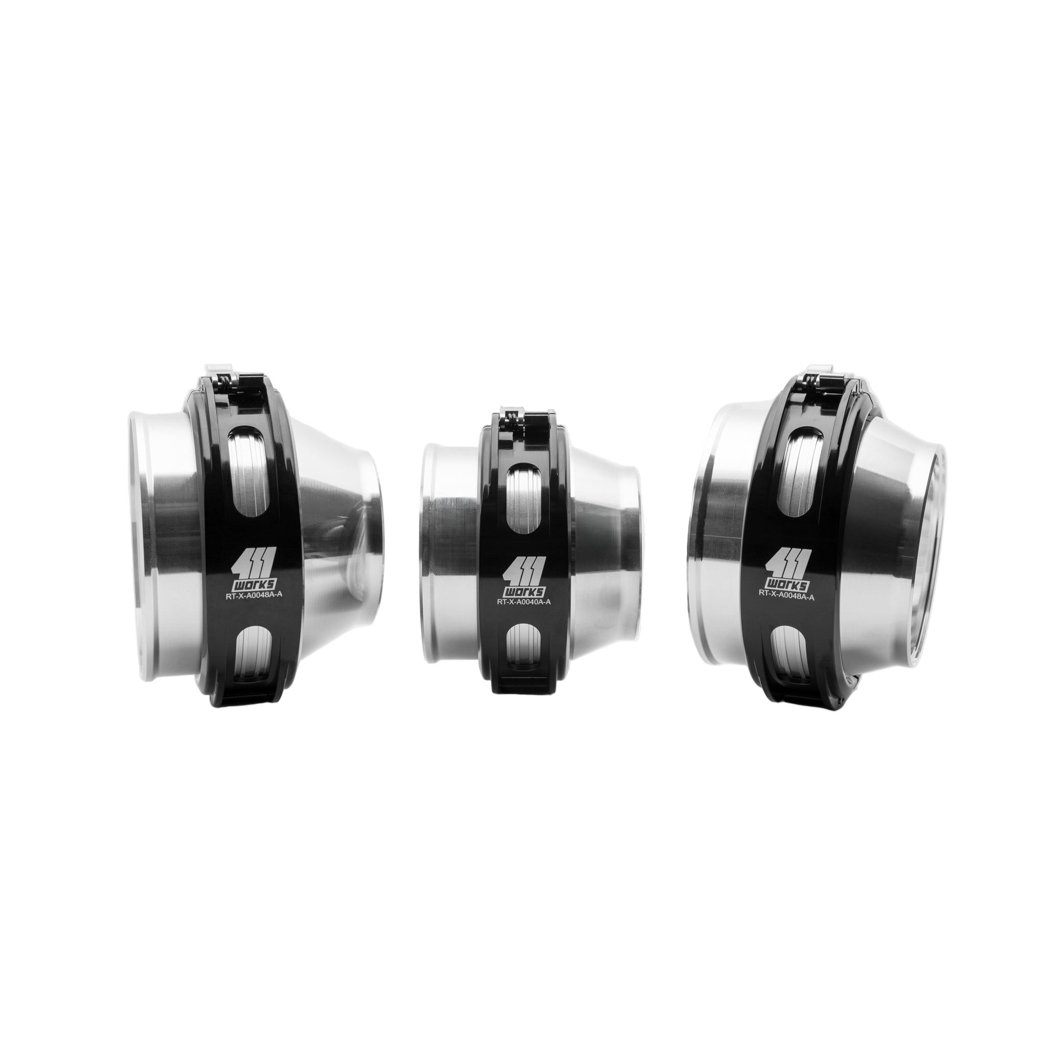 Three clamp on a white background