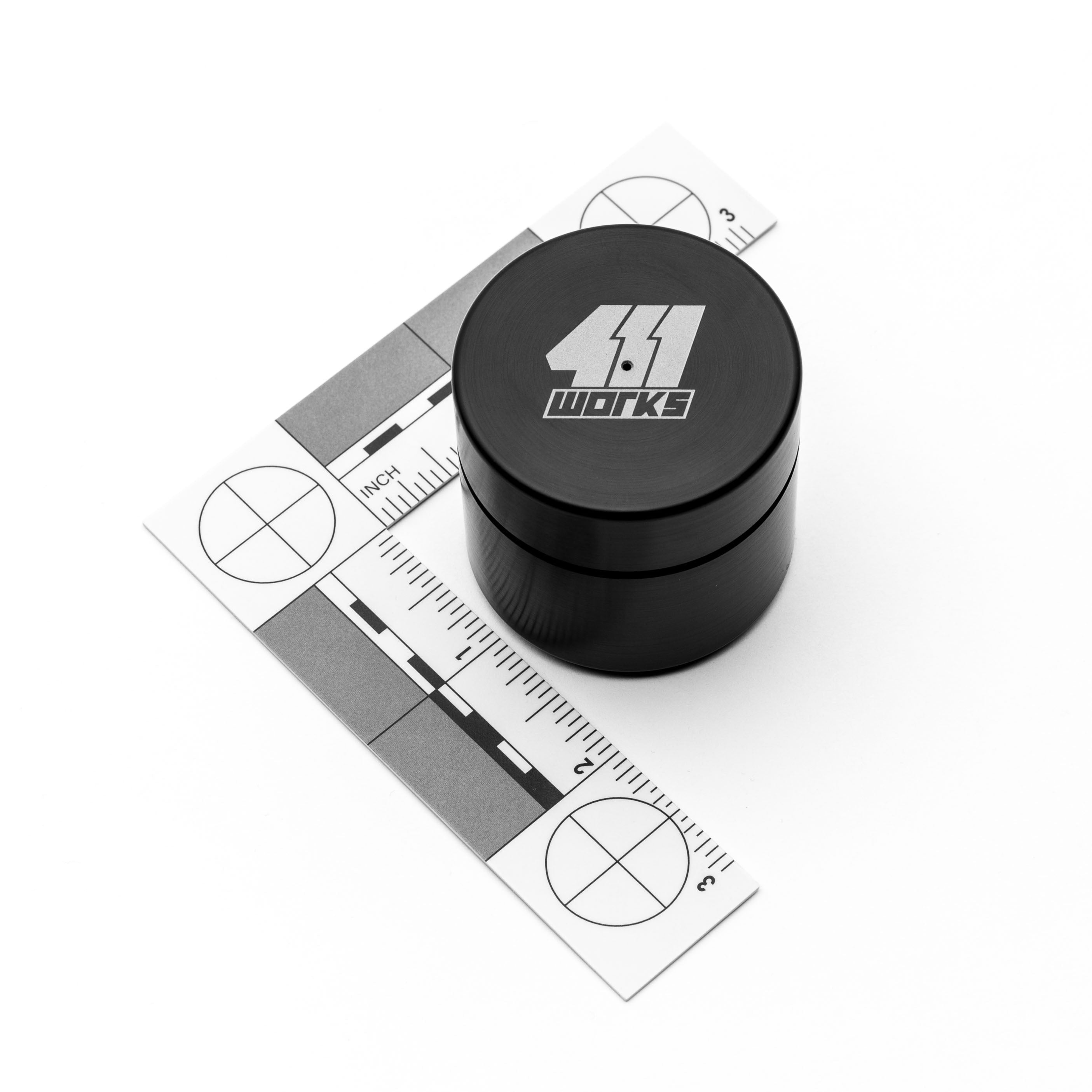 Black brake resevior with '411 Works' logo on a white background