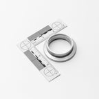 Metal ring with a ruler for measurement on a white background